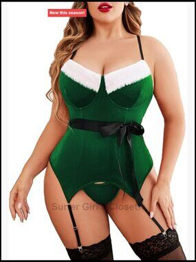 Plus Size Sexy Babydoll Lingerie V Neck Lace Sleepwear Chemise